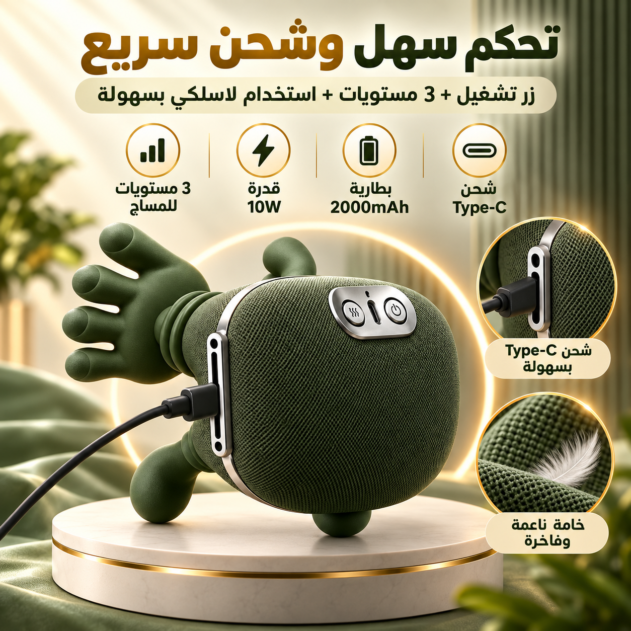 التحكم وشحن جهاز المساج